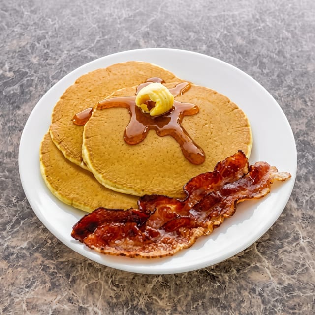Pancakes with Choice of Meat Platter.