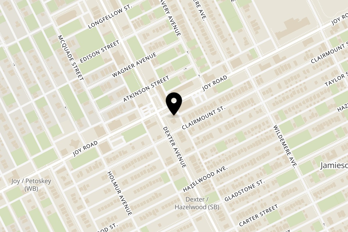 Map showing the location of A Eagle's Coney Island on 9122 Dexter Ave in Detroit